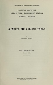 Cover of: A white fir volume table