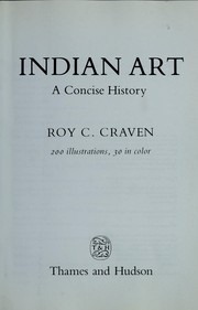 Cover of: Indian Art by Roy C. Craven