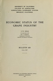 Cover of: Economic status of the grape industry