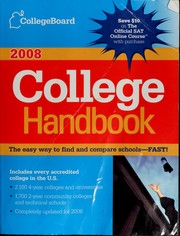 Cover of: The College Board college handbook, 2008