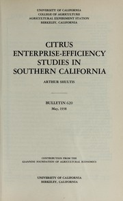 Cover of: Citrus enterprise-efficiency studies in southern California