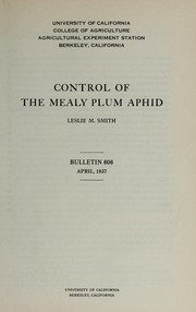Cover of: Control of the mealy plum aphid
