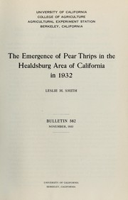 Cover of: The emergence of pear thrips in the Healdsburg area of California in 1932