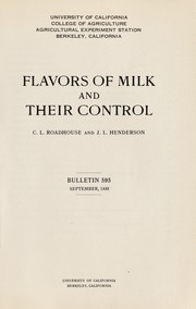 Cover of: Flavors of milk and their control