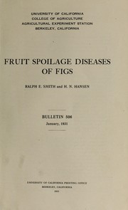 Cover of: Fruit spoilage diseases of figs