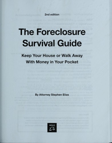 The foreclosure survival guide by Stephen Elias