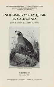 Cover of: Increasing Valley Quail in California