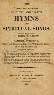 Cover of: The Latest collection of original and select hymns and spiritual songs