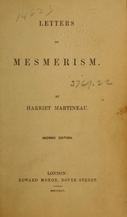 Cover of: Letters on mesmerism