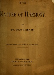 Cover of: The nature of harmony