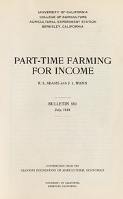 Cover of: Part-time farming for income by R. L. Adams