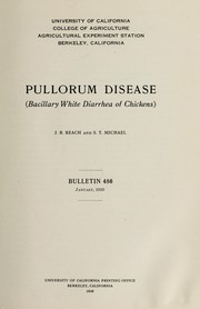 Cover of: Pullorum disease: bacillary white diarrhea of chickens