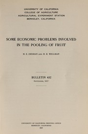Cover of: Some economic problems involved in the pooling of fruit