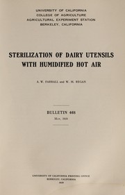 Cover of: Sterilization of dairy utensils with humidified hot air