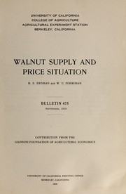 Cover of: Walnut supply and price situation