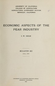 Cover of: Economic aspects of the pear industry