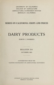 Cover of: Dairy products | Edwin C. Voorhies