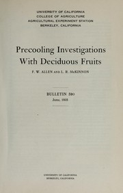 Cover of: Precooling investigations with deciduous fruits