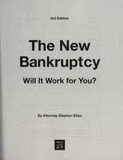 Cover of: The new bankruptcy | Stephen Elias