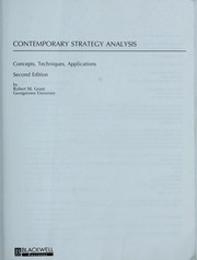 Cover of: Contemporary strategy analysis by Grant, Robert M.
