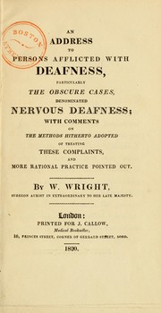 Cover of: An address to persons afflicted with deafness | Wright, William