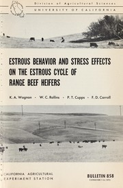 Cover of: Estrous behavior and stress effects on the estrous cycle of range beef heifers