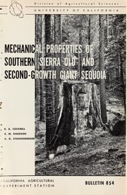 Cover of: Mechanical properties of southern Sierra old- and second-growth giant sequoia