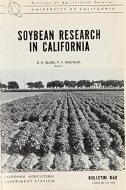 Cover of: Soybean research in California