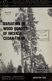 Cover of: Variation in wood quality of incense cedar trees