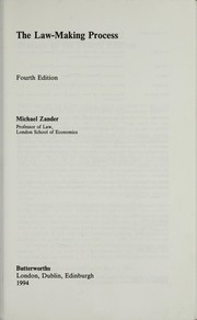 Cover of: The law-making process by Michael Zander