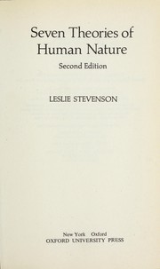 Cover of: Seven theories of human nature