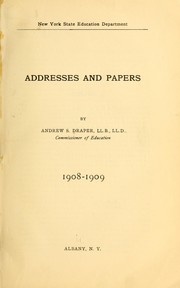 Cover of: Addresses and papers by A. S. Draper