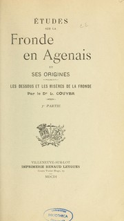Cover of: Etude sur la Fronde en Agenais et ses origines