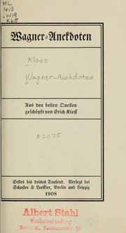 Cover of: Wagner-Anekdoten