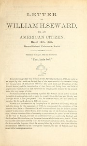 Cover of: Letter to William H. Seward | American citizen