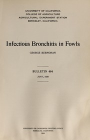 Cover of: Infectious bronchitis in fowls