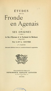 Cover of: Etude sur la Fronde en Agenais et ses origines by L. Couyba
