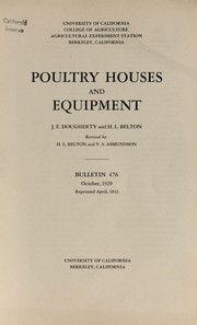 Cover of: Poultry houses and equipment