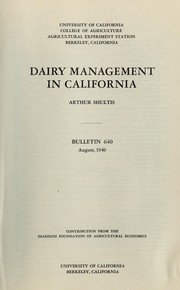 Cover of: Dairy management in California