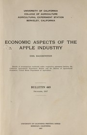 Cover of: Economic aspects of the apple industry | Emil Rauchenstein