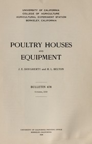Cover of: Poultry houses and equipment | J. E. Dougherty