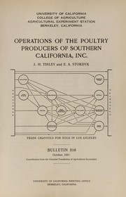 Cover of: Operations of the Poultry Producers of Southern California, Inc