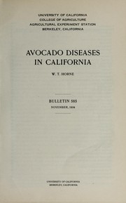 Cover of: Avocado diseases in California