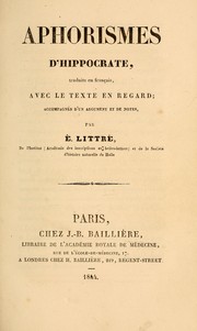 Cover of: Aphorismes d'Hippocrate