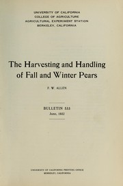 Cover of: The harvesting and handling of fall and winter pears