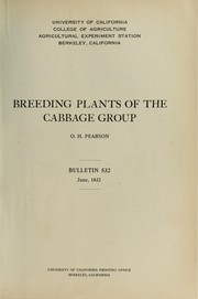 Breeding plants of the cabbage group by Oscar Harris Pearson