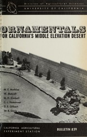 Cover of: Ornamentals for California's middle elevation desert