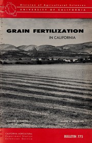 Cover of: Grain fertilization in California by William Edwin Martin