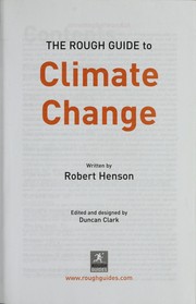 Cover of: The rough guide to climate change by Henson, Robert
