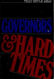 Cover of: Governors and hard times | Thad L. Beyle